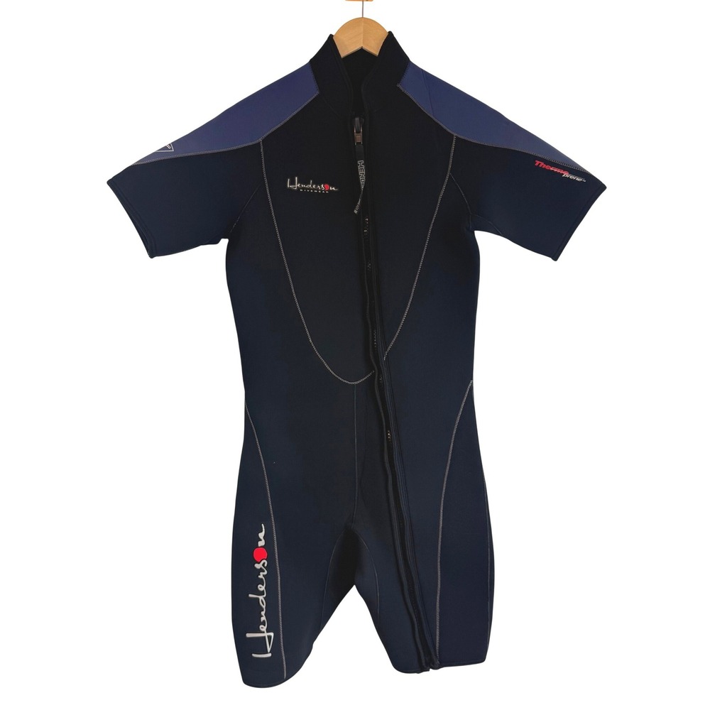 Henderson Thermoprene 3mm Shorty Wetsuit Black Blue Scuba Dive Surf Mens M